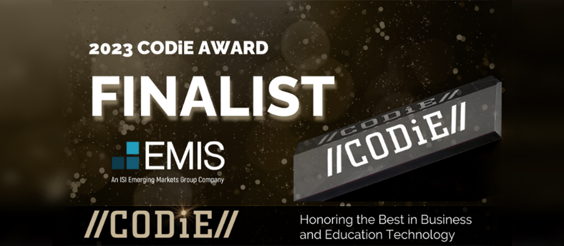 EMIS Named 2023 SIIA CODiE Award Finalist for Best Business Information or Data Delivery Solution
